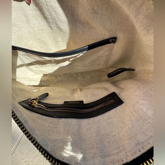 Botkier black pebble leather large crossbody bag xl strap lots of pockets EUC - Picture 5 of 15